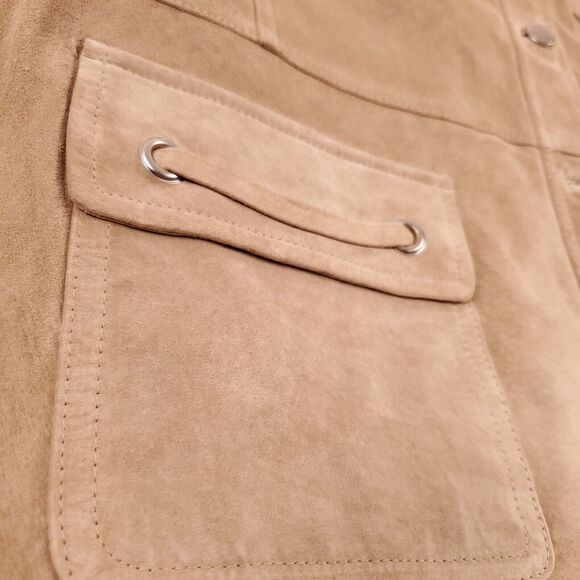 Style & Co. Collection Brown Tan 100% genuine Leather Jacket Coat Size XL - Picture 5 of 11